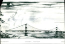 The landscape drawing of Severn Bridge. - Vintage Photograph
