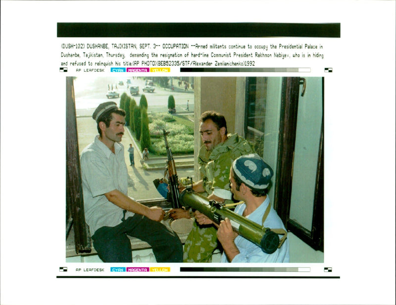 Armed militants continue to occupy the Presidential Palace. - Vintage Photograph