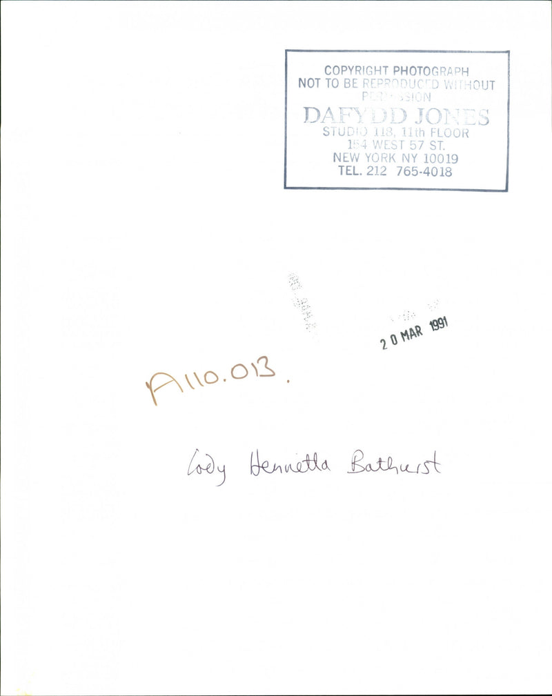 Lady Henrietta Bathurst - Vintage Photograph