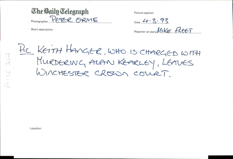 Keith hanger, who is charged with murdering . - Vintage Photograph