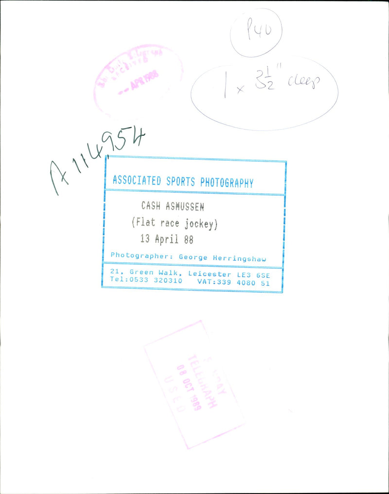 Cash Asmussen. - Vintage Photograph
