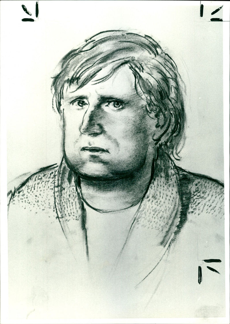 A police drawing of the killer who killed Caroline Harris-Read - Vintage Photograph