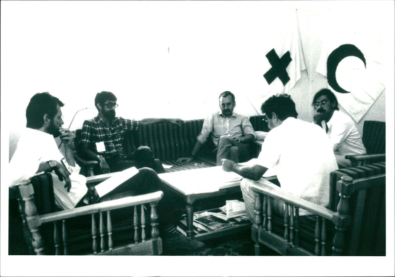A Meeting of Red Cross Personels. - Vintage Photograph