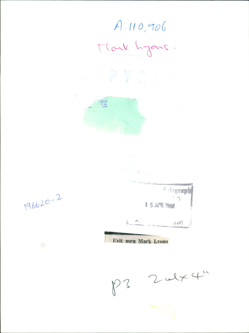 A photo showing Mark Lyons, who is accused of murder. - Vintage Photograph