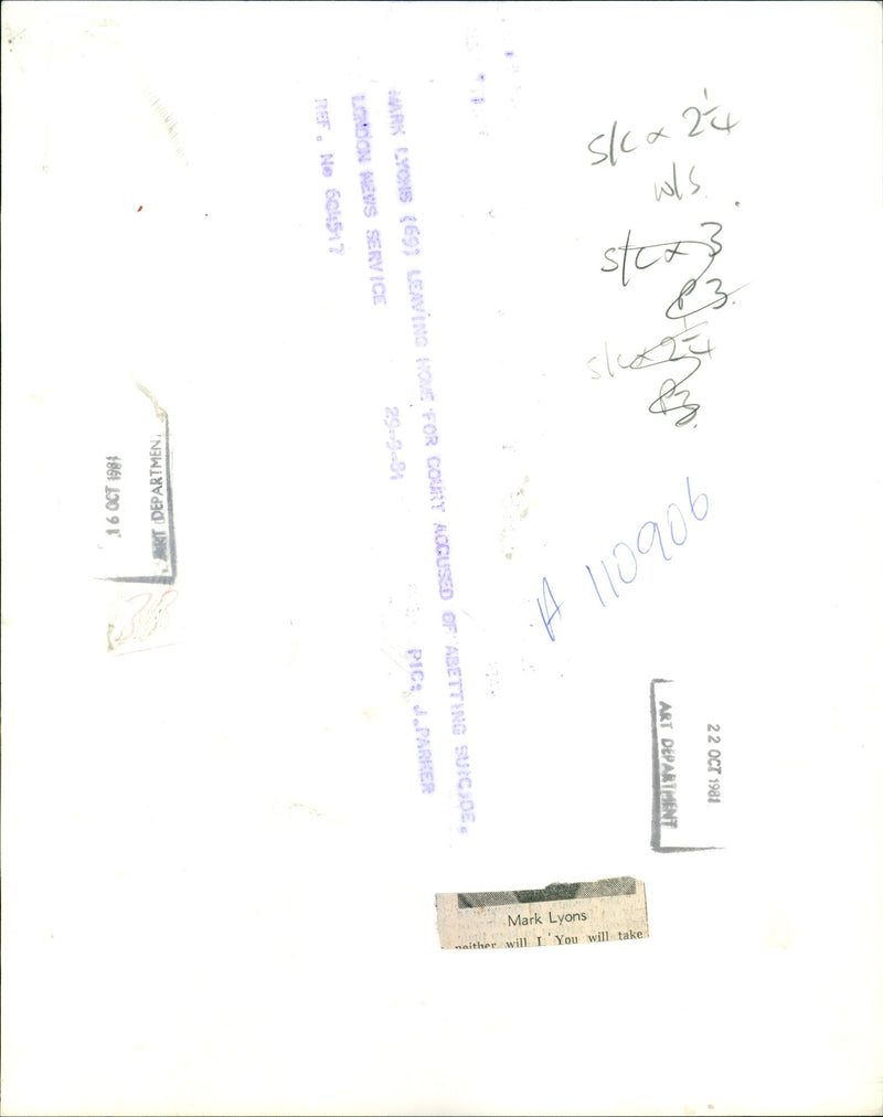 A photo showing Mark Lyons, who is accused of murder. - Vintage Photograph