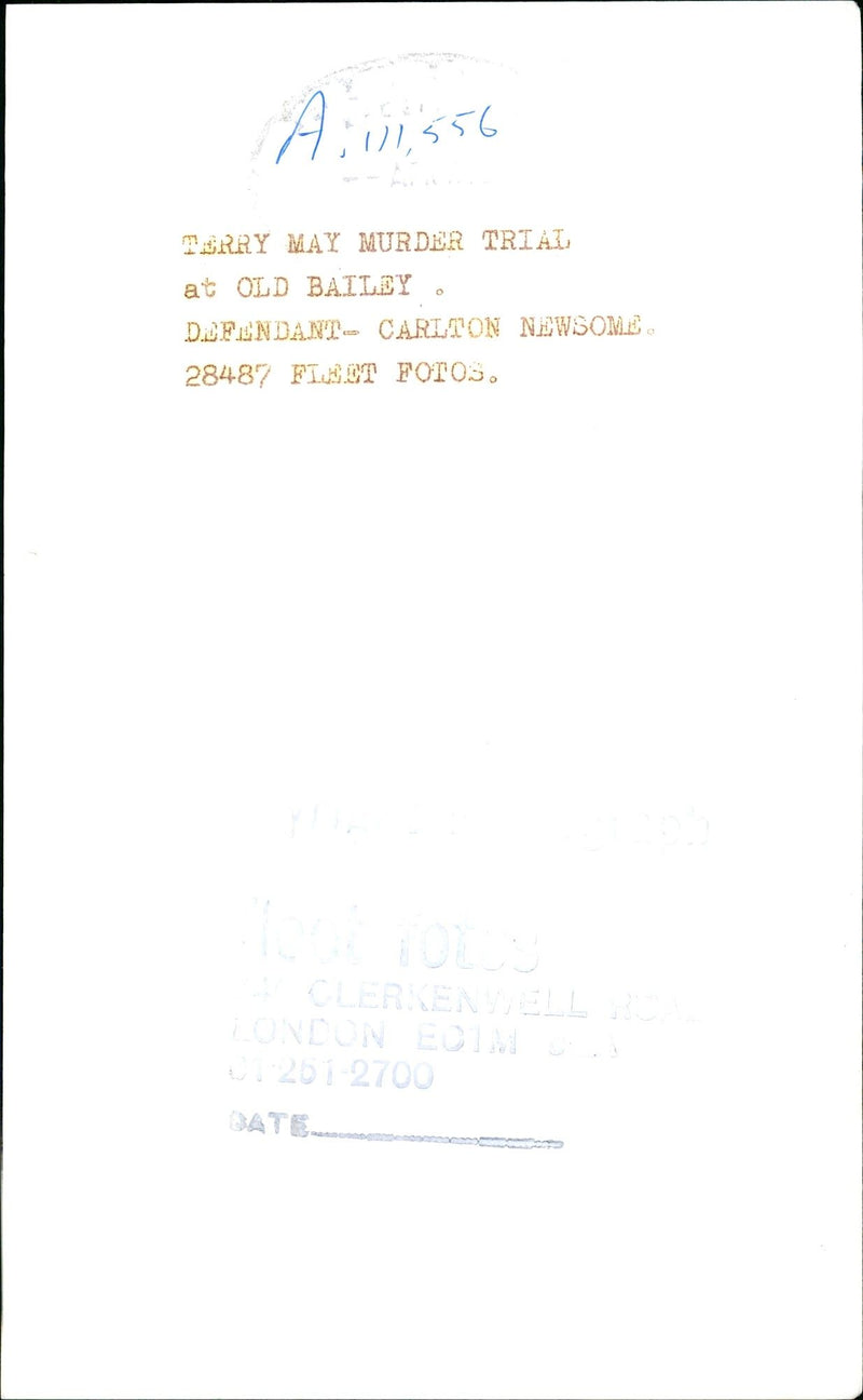 Terry May murder trial at Old Bailey. - Vintage Photograph