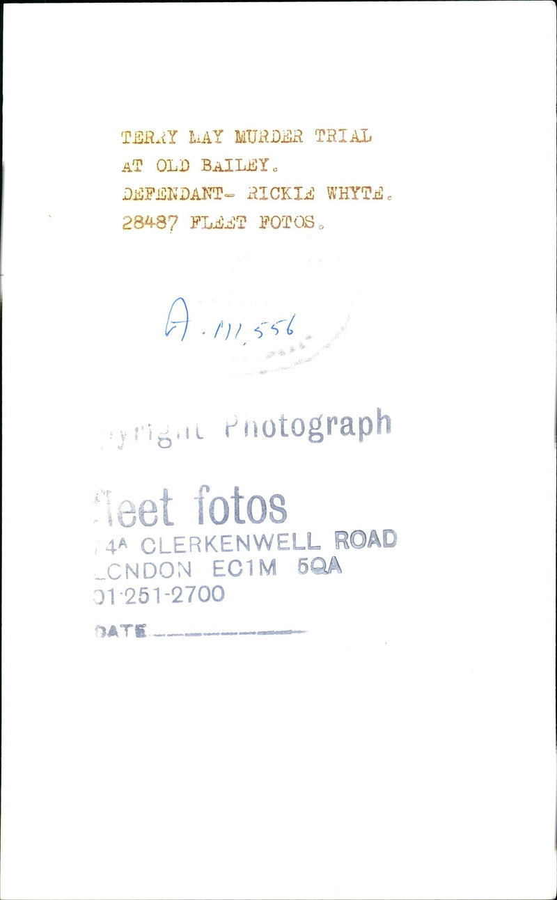 Terry May murder trial at Old Bailey. - Vintage Photograph