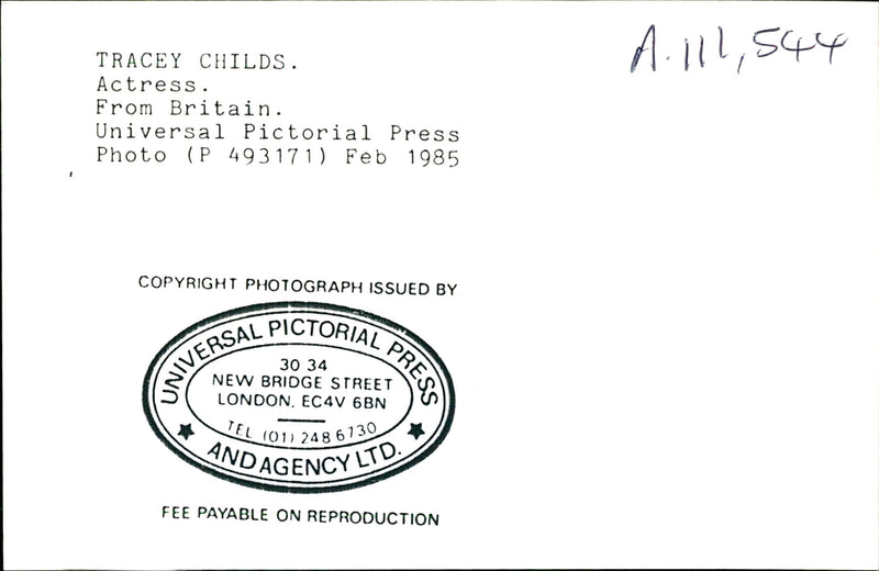Tracey Childs. - Vintage Photograph