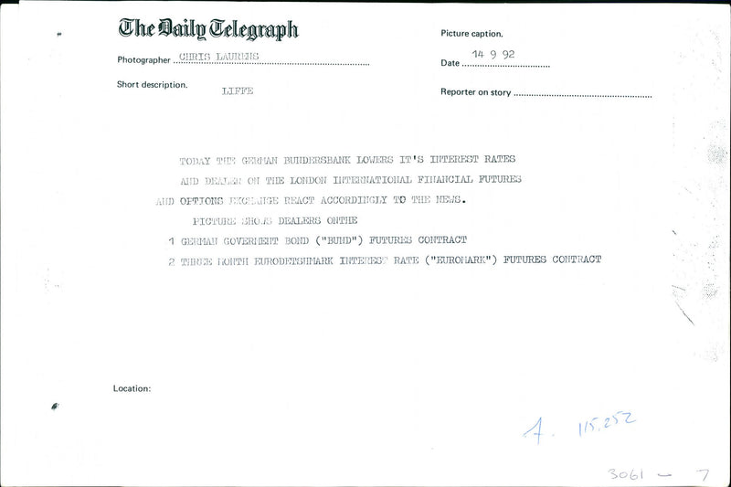 London International Financial Futures Exchange (LIFFE) - Vintage Photograph