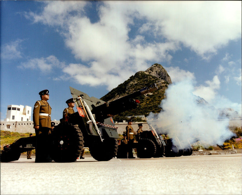 The Shadows of the Rock of Gibraltar. - Vintage Photograph