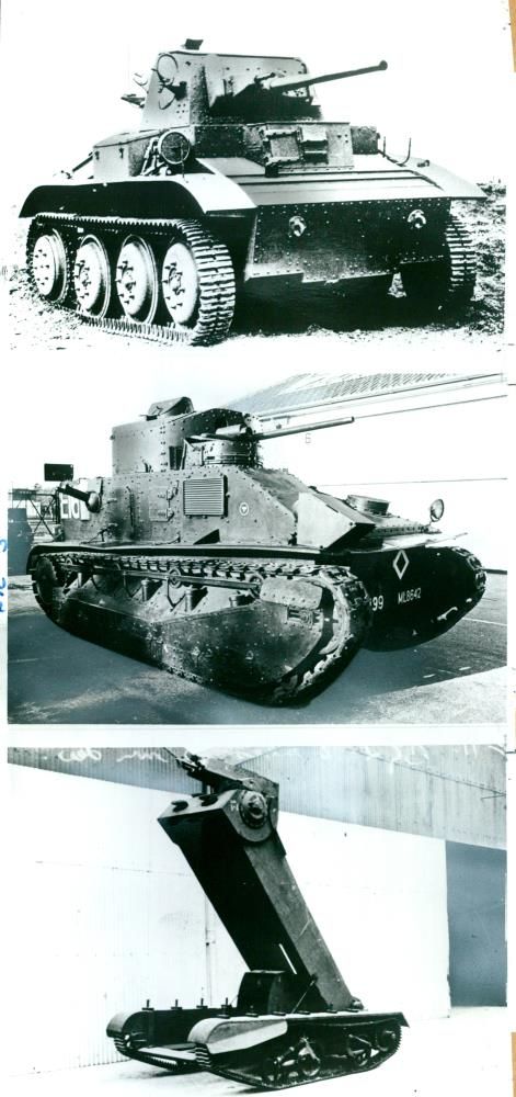 Vickers Tetrach Mk II light tank of 1940. - Vintage Photograph