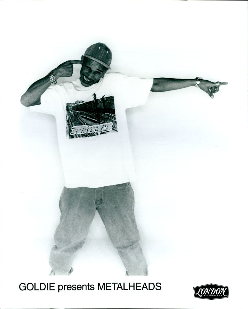 English musician 'Goldie' in album Metalheads - Vintage Photograph