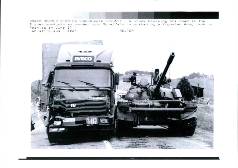Yugoslavia Slovenia Battle - Vintage Photograph