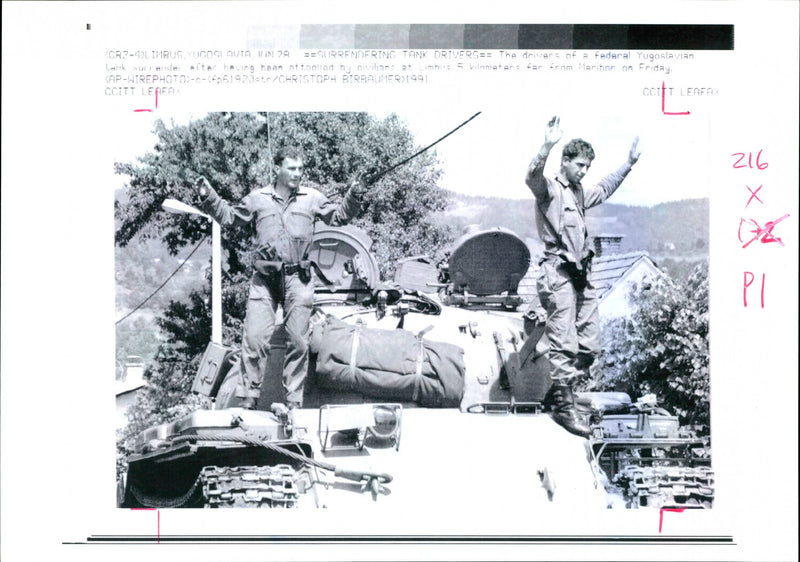 Surrendering Yugoslavian Tank Drivers - Vintage Photograph