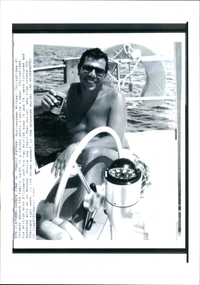 Murdered Athens businessman Michalis Chrysafidis - Vintage Photograph