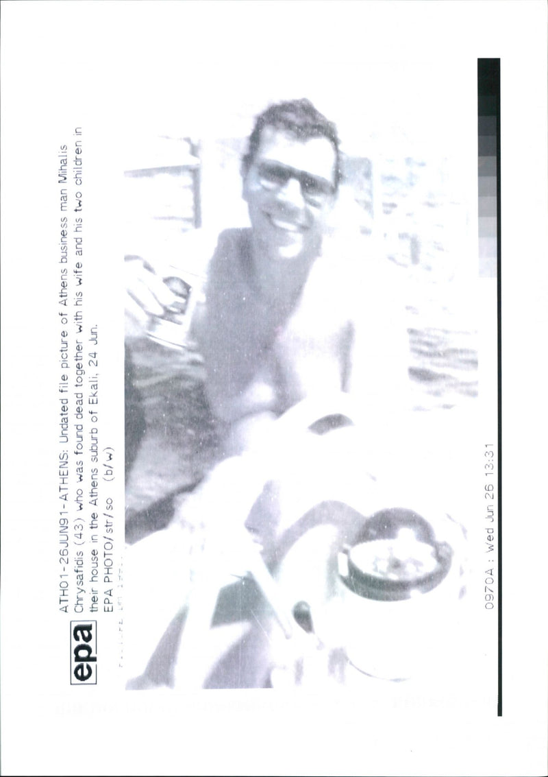 Murdered Athens businessman Michalis Chrysafidis - Vintage Photograph