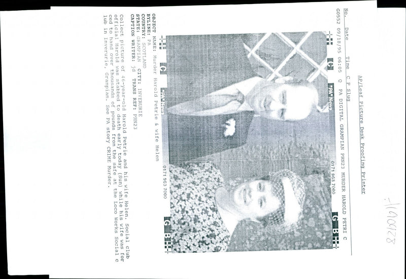 Murdered Social club official Harold Petrie with his wife Helen - Vintage Photograph