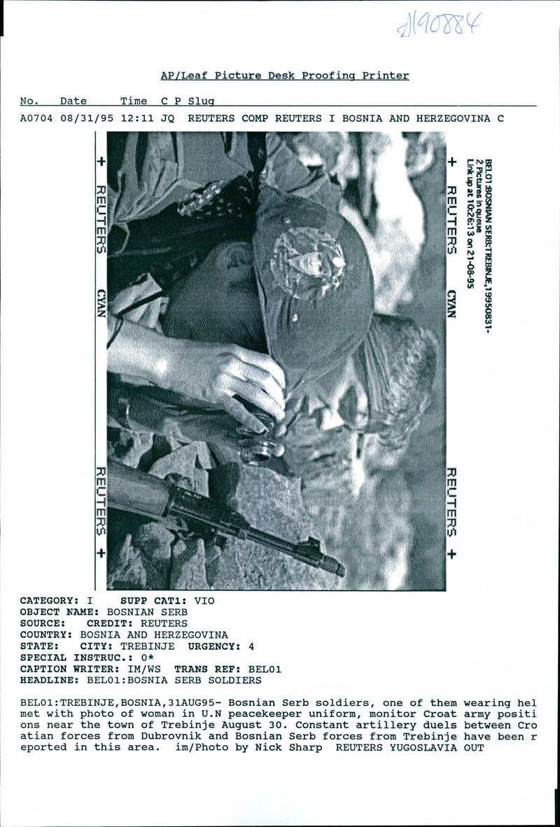 Nato Airstrikes in Bosnia - Bosnia Serb Soldiers - Vintage Photograph