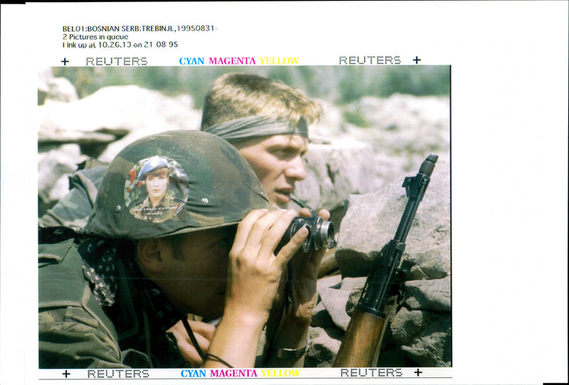 Nato Airstrikes in Bosnia - Bosnia Serb Soldiers - Vintage Photograph