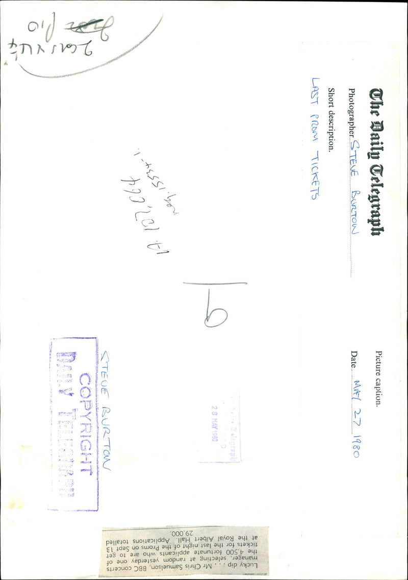 Chris Samuelson Lucky Dip BBC concerts manager selecting at random. - Vintage Photograph