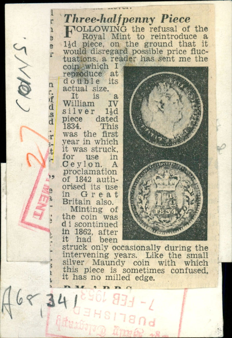 Minting of the Coin was discontinued. - Vintage Photograph