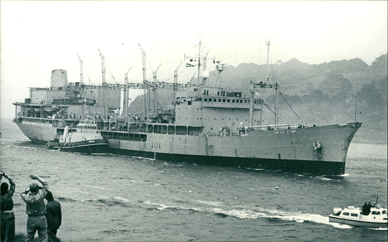 Ol Class tanker of the royal fleet auxilliary. - Vintage Photograph