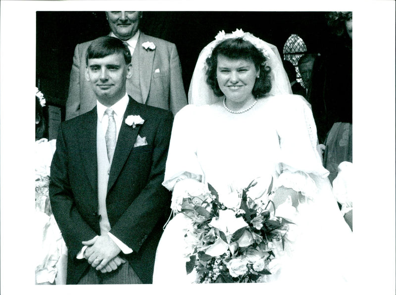 Camilla harmsworth with her groom. - Vintage Photograph