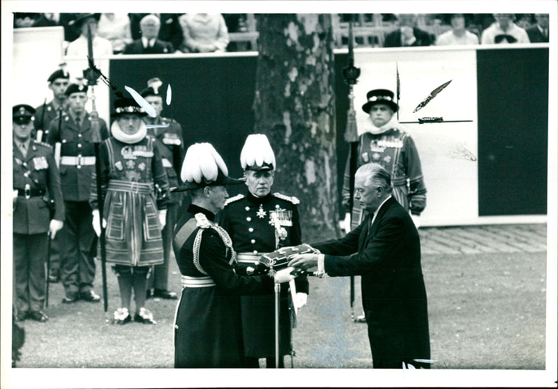 Gen. Sir. Richard Hull with Lt. Gen. Sir. Richard Goodwin and Marshall Gerald Templer. - Vintage Photograph