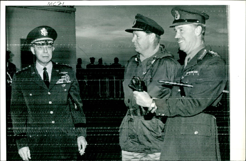 Gen. Sir. Richard Hull with Gen. Paul Adams and Air Vice-Marshall P. G. Wykeham. - Vintage Photograph