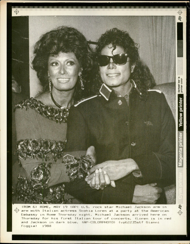 Michael Jackson with his wife. - Vintage Photograph
