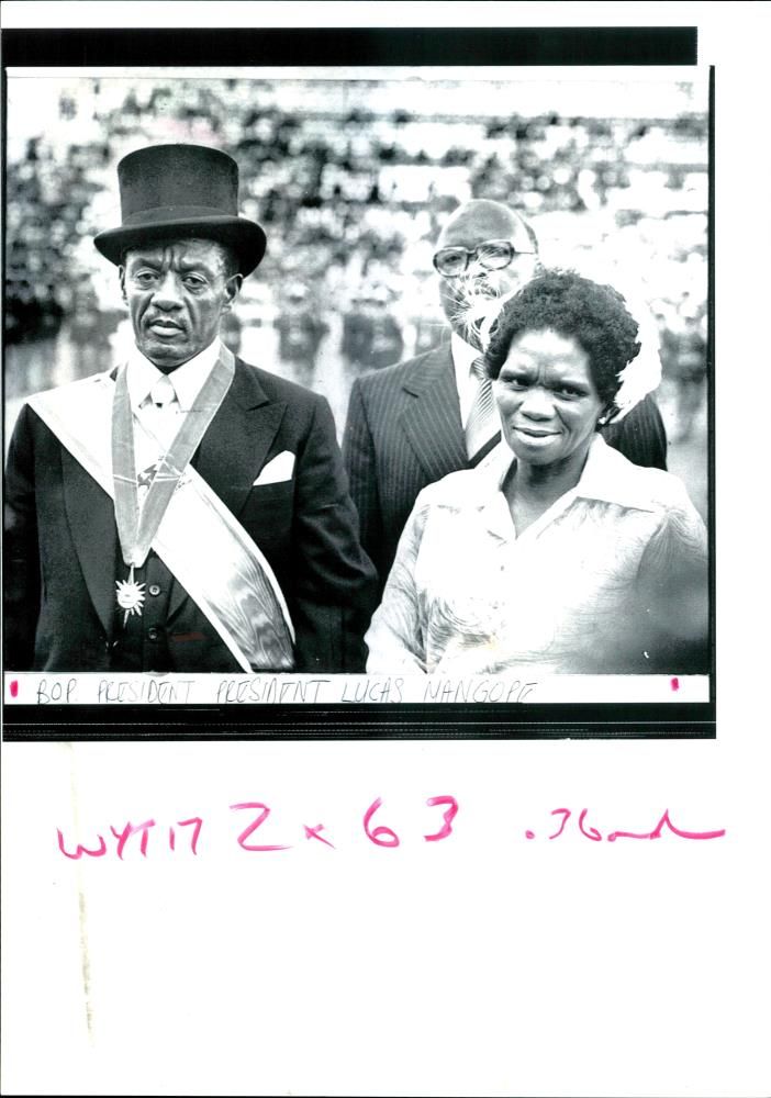 Lucas Mangope with his Wife. - Vintage Photograph