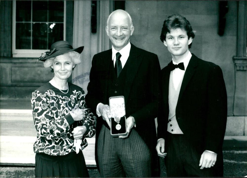 Geoffrey Pattie with his wife Lady Tuema and Andrew Pattie. - Vintage Photograph