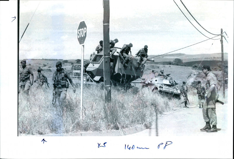 Troops Off Tank - Vintage Photograph