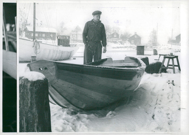 Harry Hallberg, small boat builder - Vintage Photograph