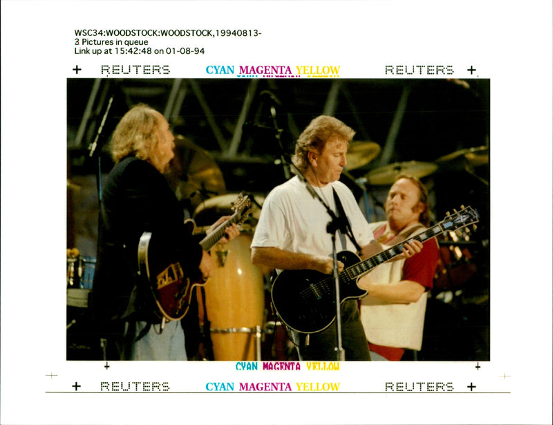 Band Crosby, Stills & Nash's members during their concert - Vintage Photograph