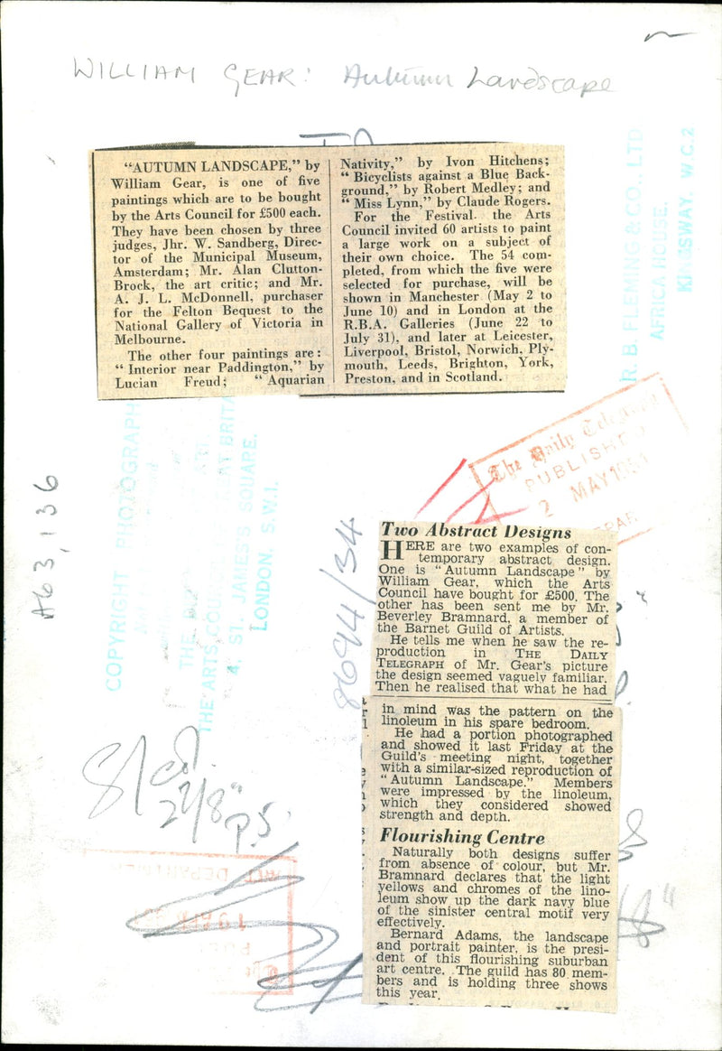 The Autumn Landscape by William Gear. - Vintage Photograph