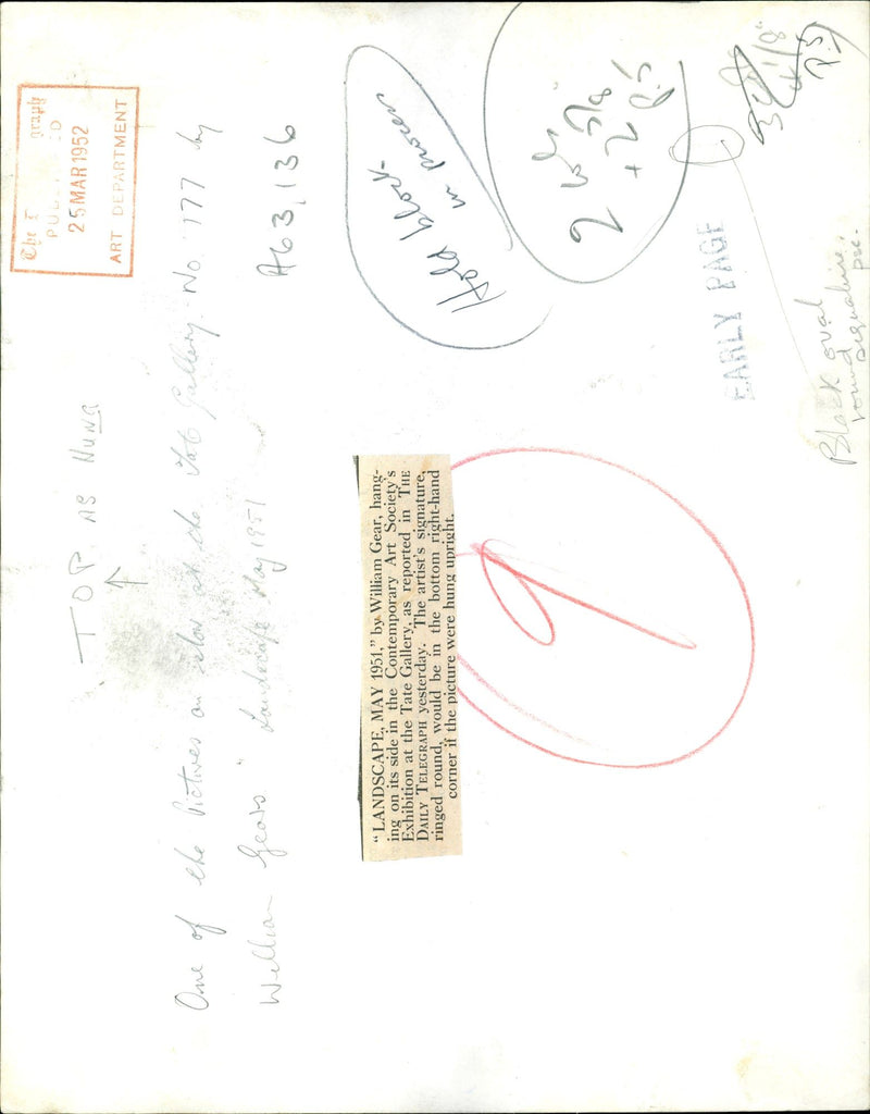 The Landscape by William Gear. - Vintage Photograph