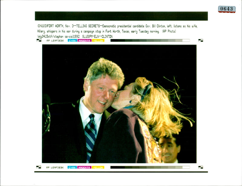 Bill Clinton with his wife Hillary. - Vintage Photograph