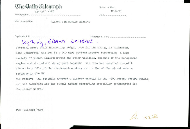 Wicken Fen Nature Reserve. - Vintage Photograph