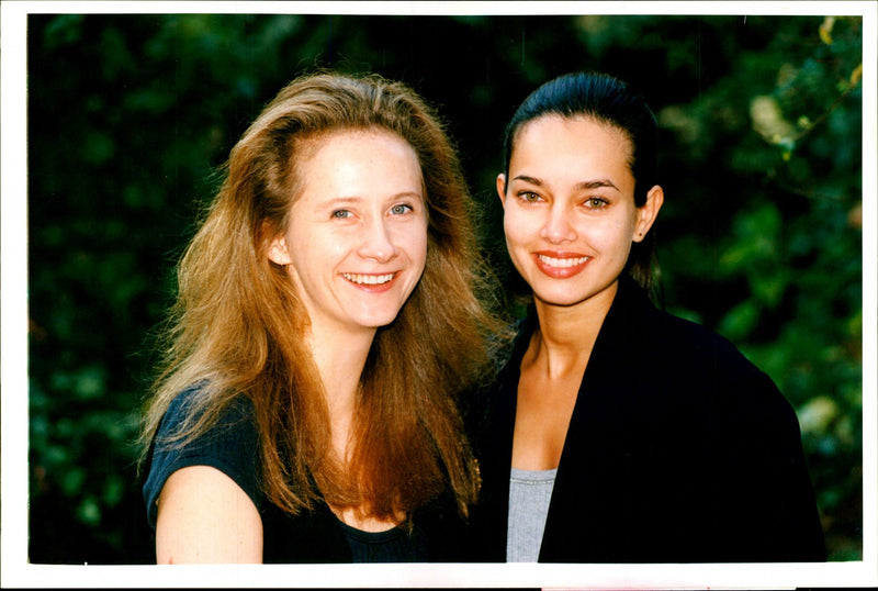 Lady Alice Douglas and Aliya Knightley (right) photographed at 49a Gascony Avenue London. - Vintage Photograph
