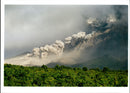 Volcanic eruption over Montserrat. - Vintage Photograph