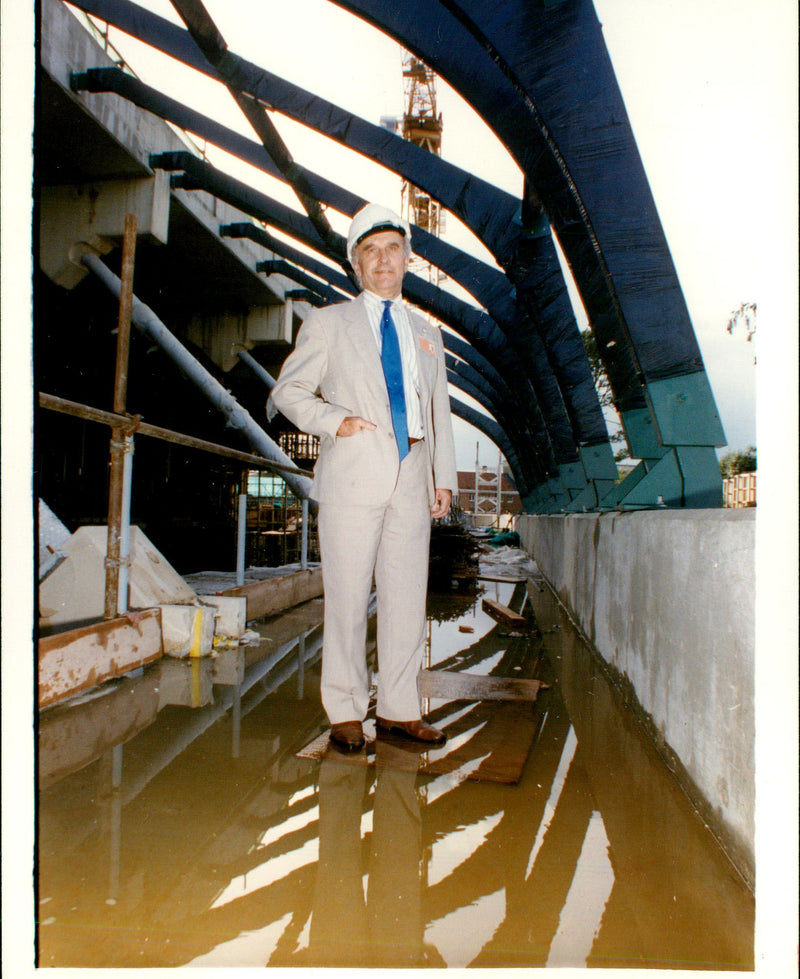 Architect Michael Innes looking at the Castle Mall development - Vintage Photograph