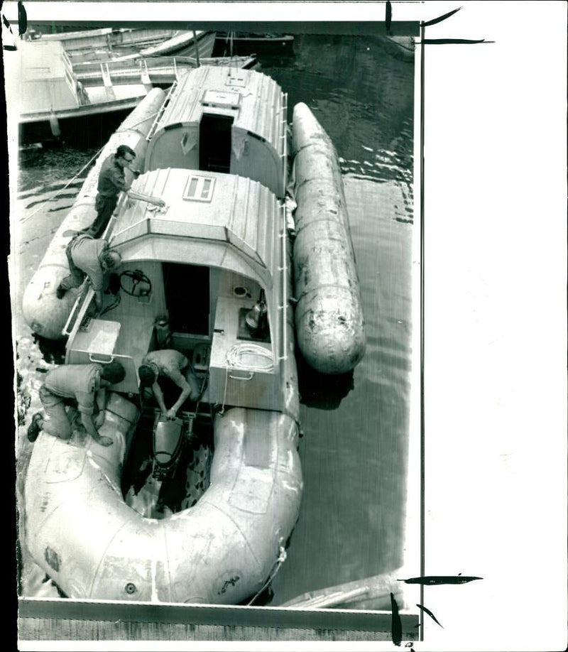 An Inflatable boat which was used to tackle cataracts during the Zaire River Expedition. - Vintage Photograph