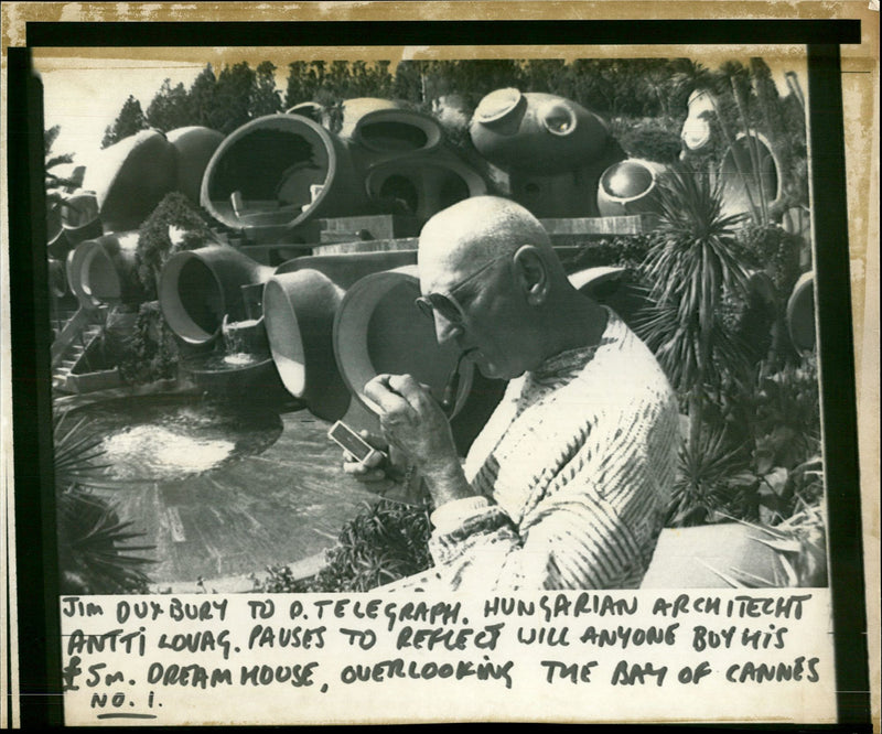Antti Lovag, hungarian architect. - Vintage Photograph