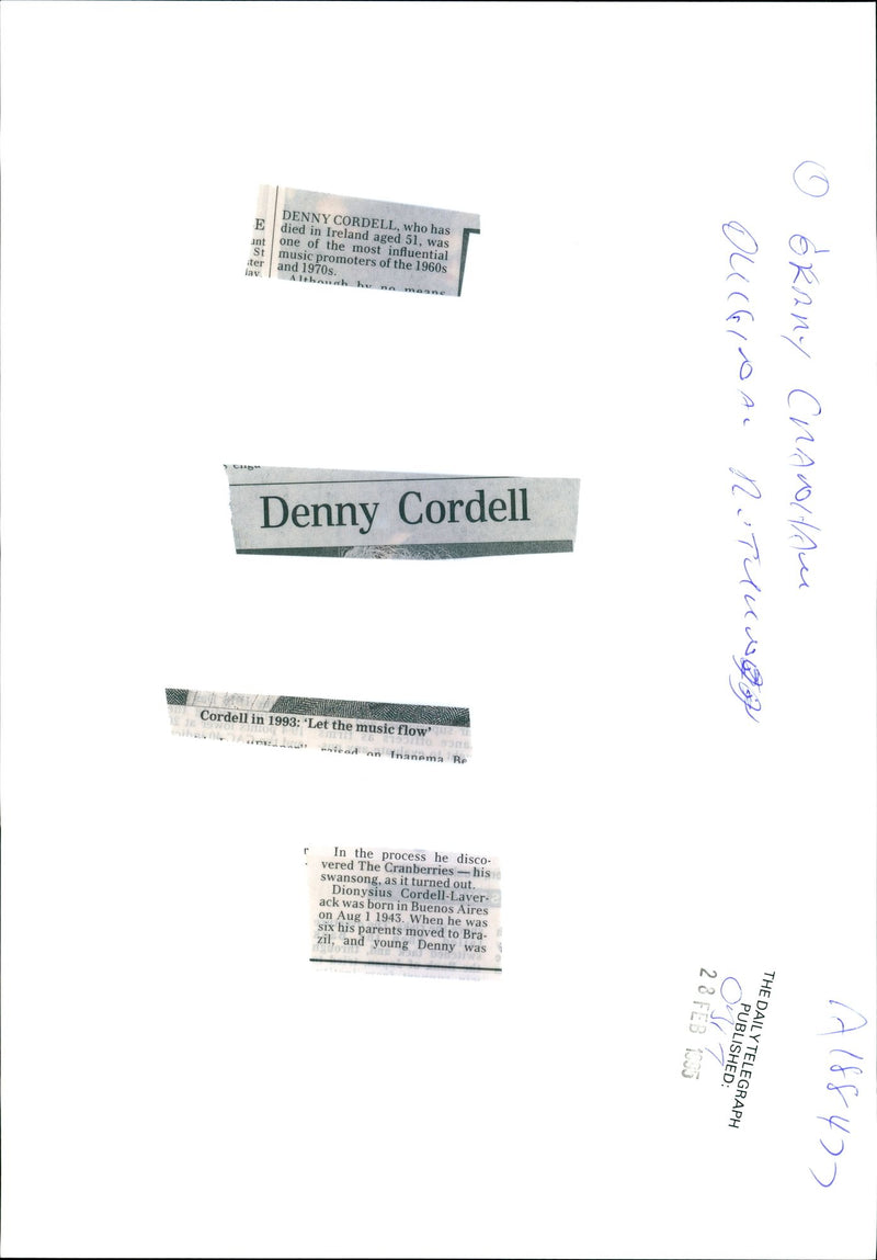 Denny Condell was one of the most influential music promoters. - Vintage Photograph