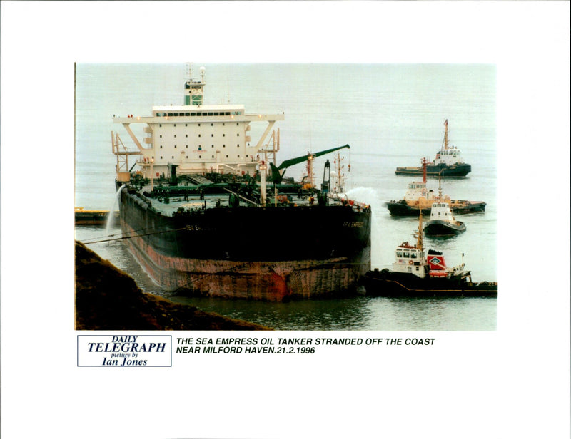 The Sea Empress Oil Tanker, Oil Spill - Vintage Photograph