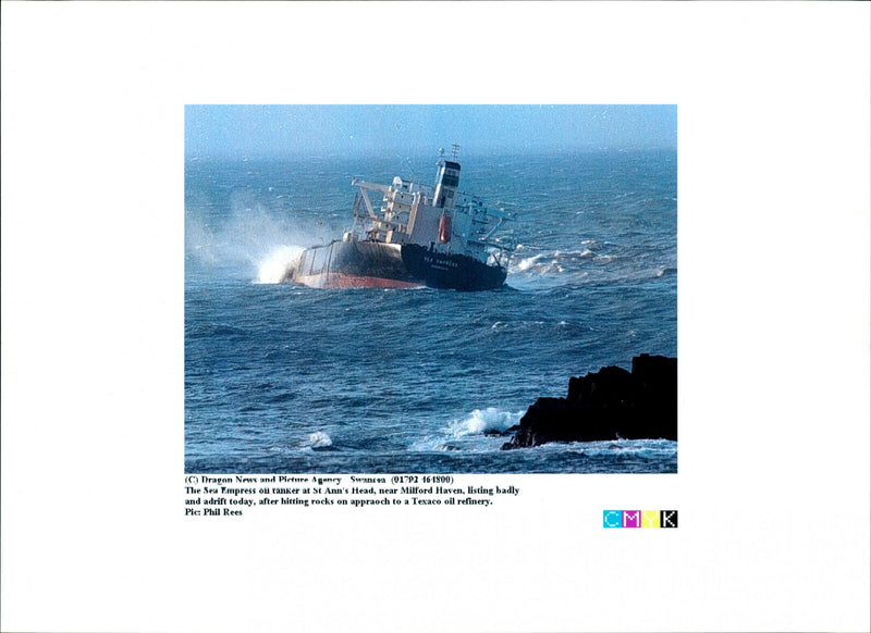 The Sea Empress Oil Tanker, Oil Spill - Vintage Photograph