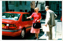 Margaret Beckett points the way to her husband Leo Beckett - Vintage Photograph