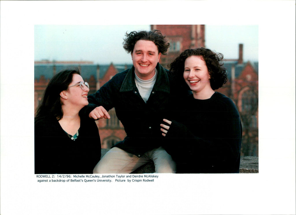 Jonathon Taylor Michelle McCauley and Deirdre McAliskey. Vintage Photograph