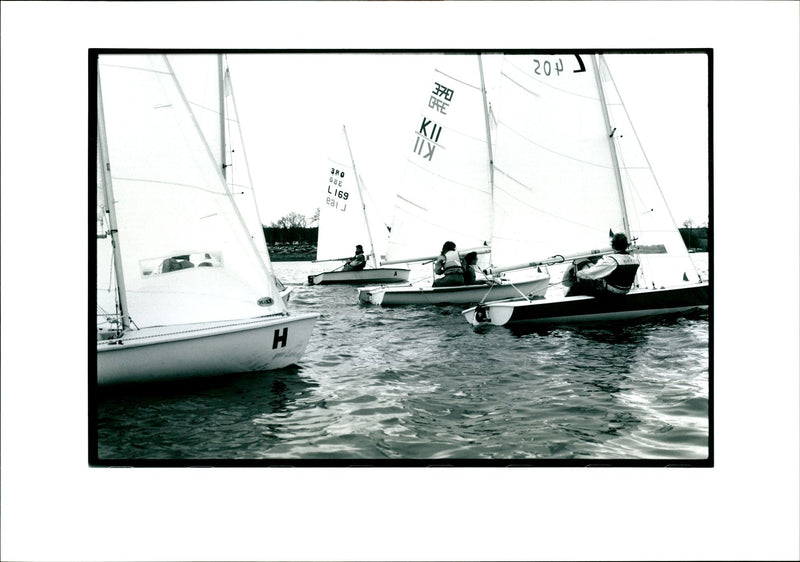 Start of the race on Rutland Water - Vintage Photograph